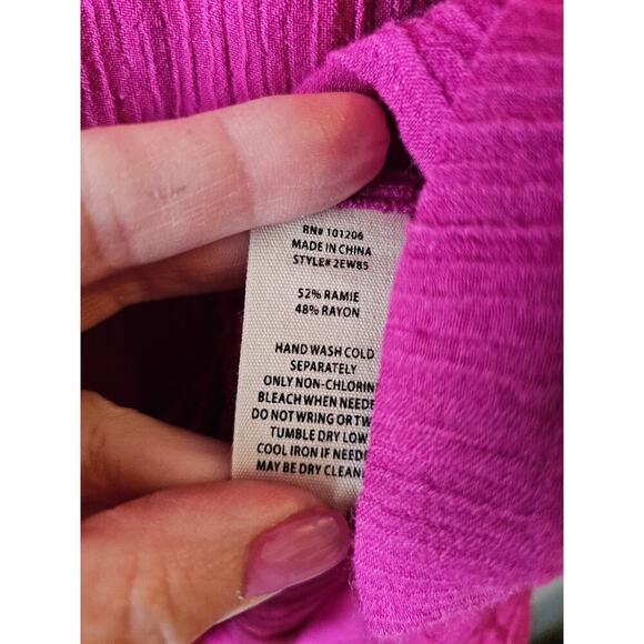 Soft Surroundings bright pink gauze tunic scoop neck sz medium new WT372 - Picture 6 of 7